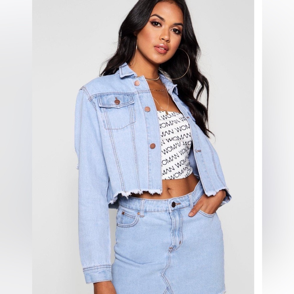Cropped Jean Jacket- boohoo